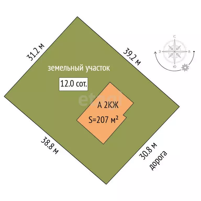 Дом в село Ярково, Солнечная улица (207 м) - Фото 1