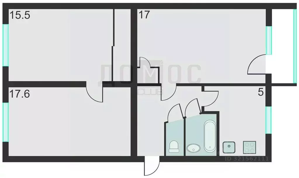 3-к кв. Свердловская область, Екатеринбург ул. Комсомольская, 31А ... - Фото 2