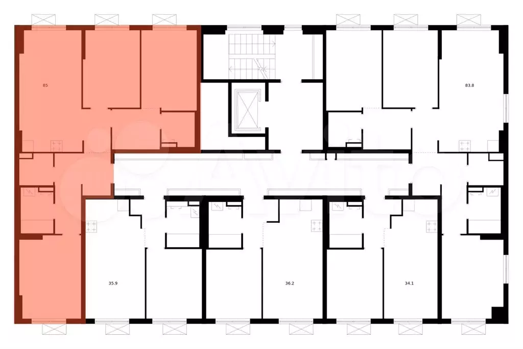 3-к. квартира, 85 м, 5/9 эт. - Фото 1