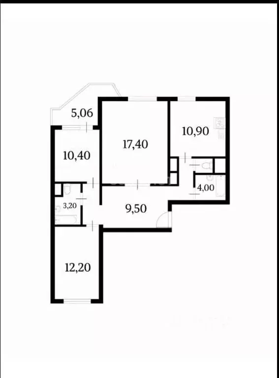 3-к кв. Москва Скобелевская ул., 1 (74.2 м) - Фото 1