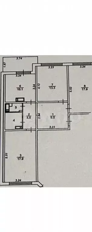 3-к. квартира, 79 м, 15/17 эт. - Фото 0