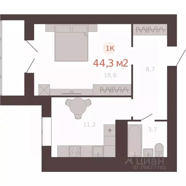 1-к кв. Алтайский край, Новоалтайск ул. Южсиба, 52А (44.3 м) - Фото 0
