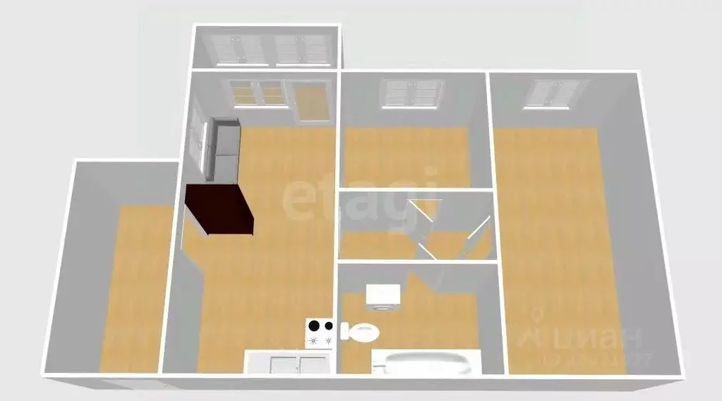 3-к кв. Сахалинская область, Южно-Сахалинск Автомобильная ул., 10 ... - Фото 2