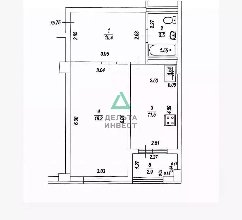 1-к кв. Башкортостан, Уфа ул. Шмидта, 41 (43.6 м) - Фото 2