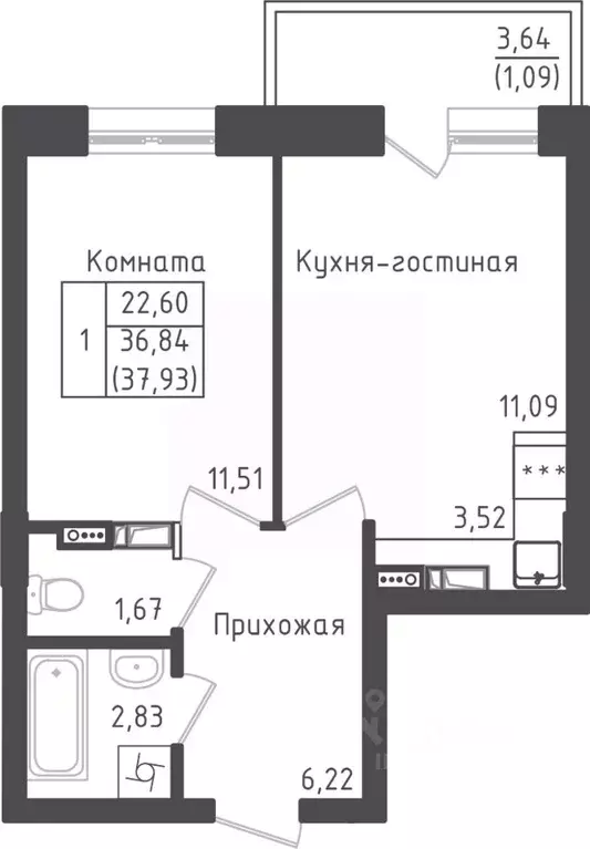 1-к кв. Московская область, Дмитровский городской округ, д. Рыбаки ... - Фото 0