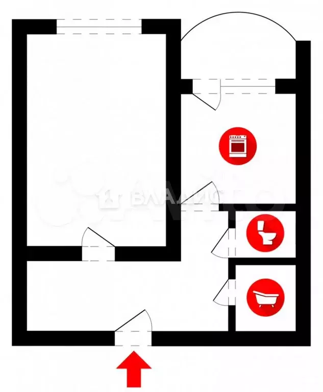 1-к. квартира, 37,9 м, 7/9 эт. - Фото 0