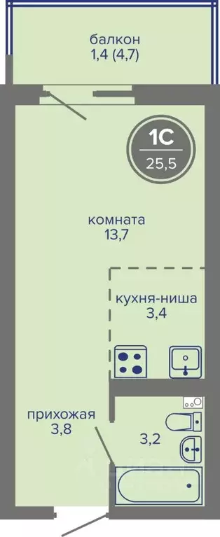 Студия Пермский край, Пермь ш. Космонавтов, 309А (25.5 м) - Фото 0