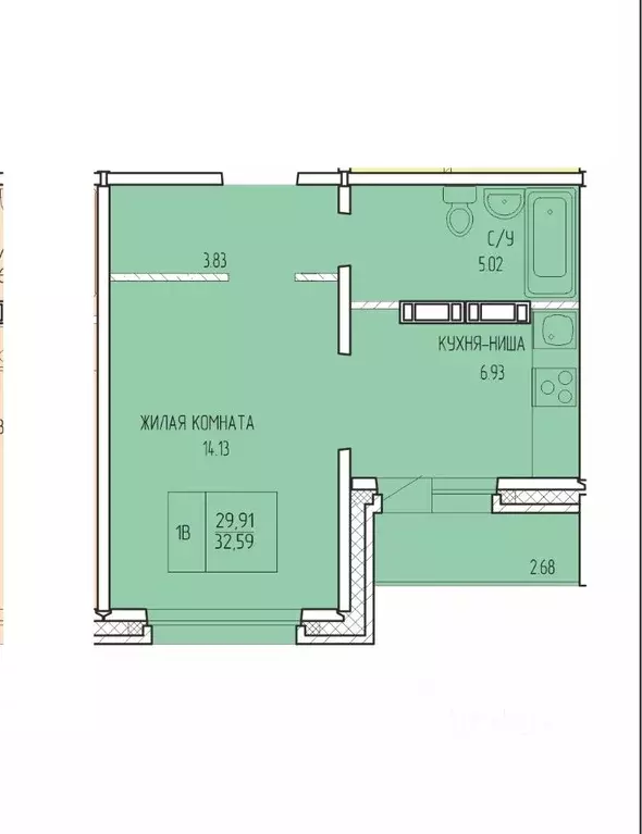 Студия Архангельская область, Архангельск  (29.91 м) - Фото 0