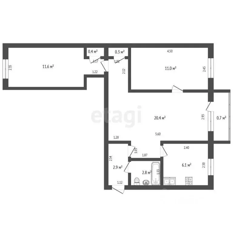 3-к кв. Забайкальский край, Чита ул. Курнатовского, 35 (51.3 м) - Фото 1