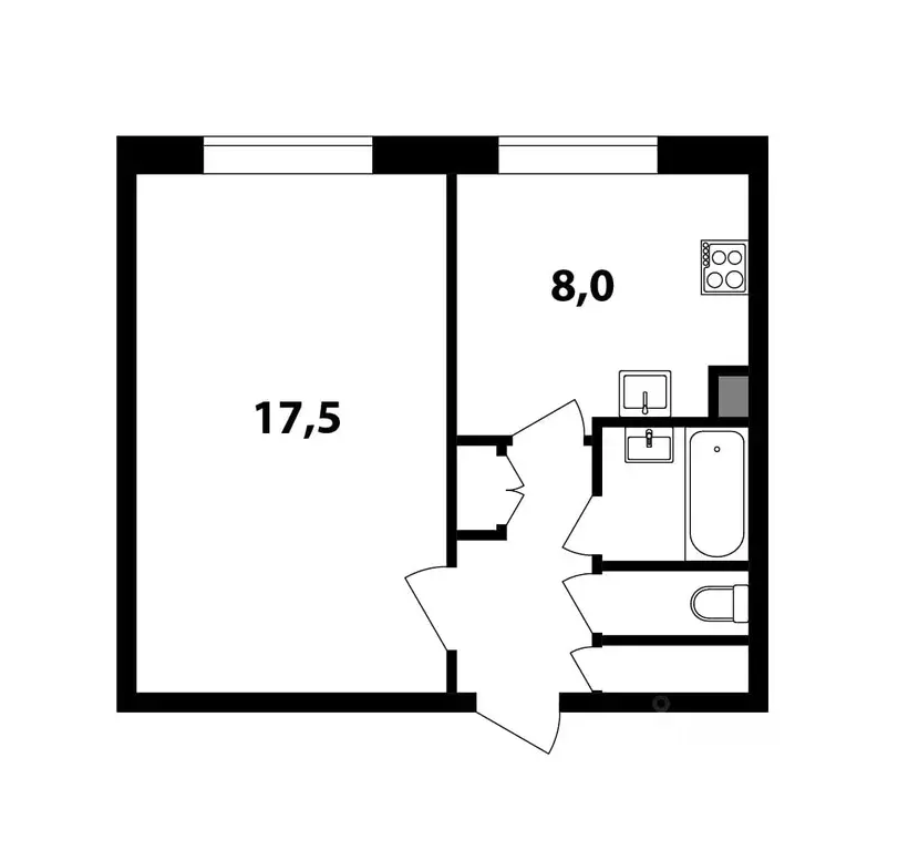 1-к кв. Санкт-Петербург ул. Антонова-Овсеенко, 21 (33.4 м) - Фото 1