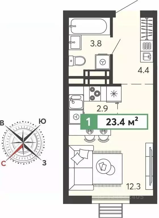 Студия Пензенская область, Пензенский район, Засечный сельсовет, с. ... - Фото 1