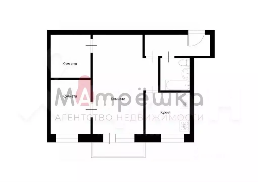 3-к кв. Белгородская область, Белгород просп. Славы, 82 (43.0 м) - Фото 2