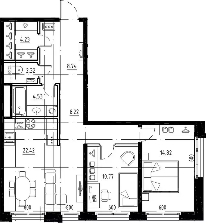 2-к кв. Санкт-Петербург ул. Стахановцев, 1 (76.05 м) - Фото 1