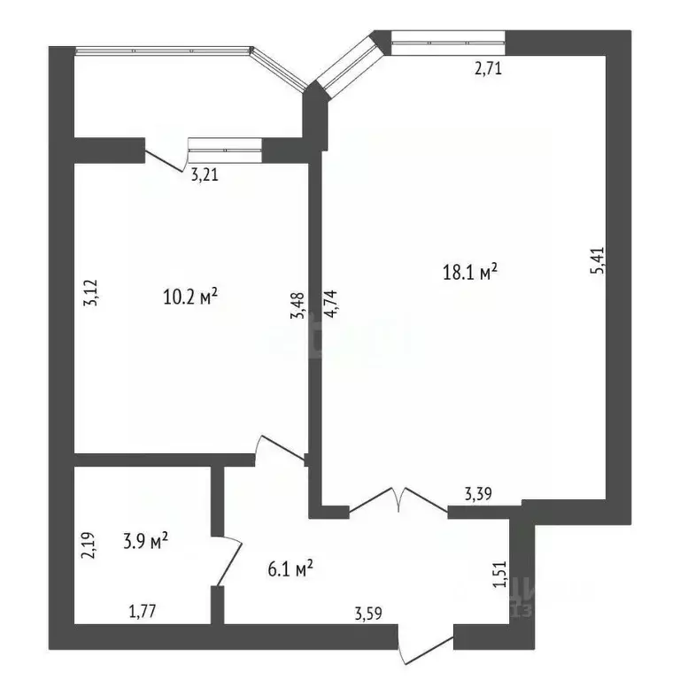 1-к кв. Амурская область, Благовещенск Игнатьевское ш., 14/6 (38.3 м) - Фото 1
