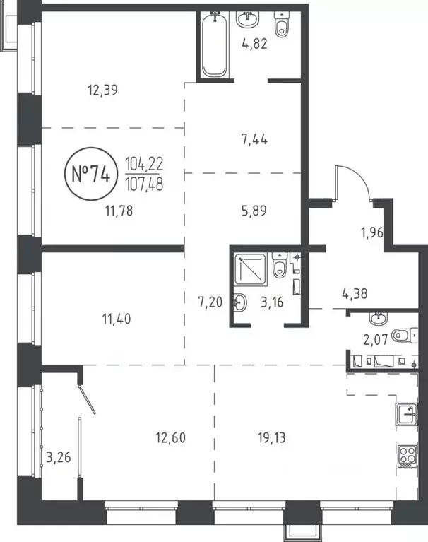 4-к кв. Иркутская область, Иркутск ул. Эдуара Дьяконова, 6 (106.54 м) - Фото 0