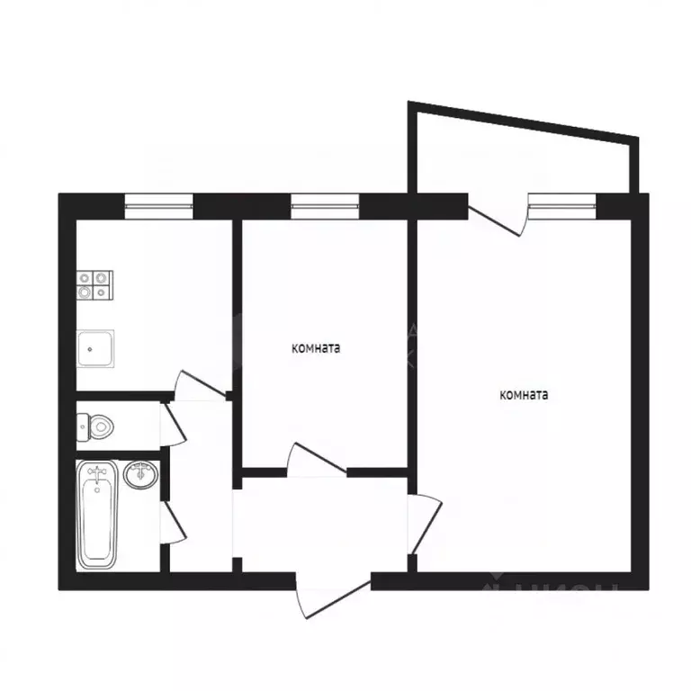 2-к кв. Тюменская область, Тюмень ул. Свердлова, 20 (49.8 м) - Фото 2