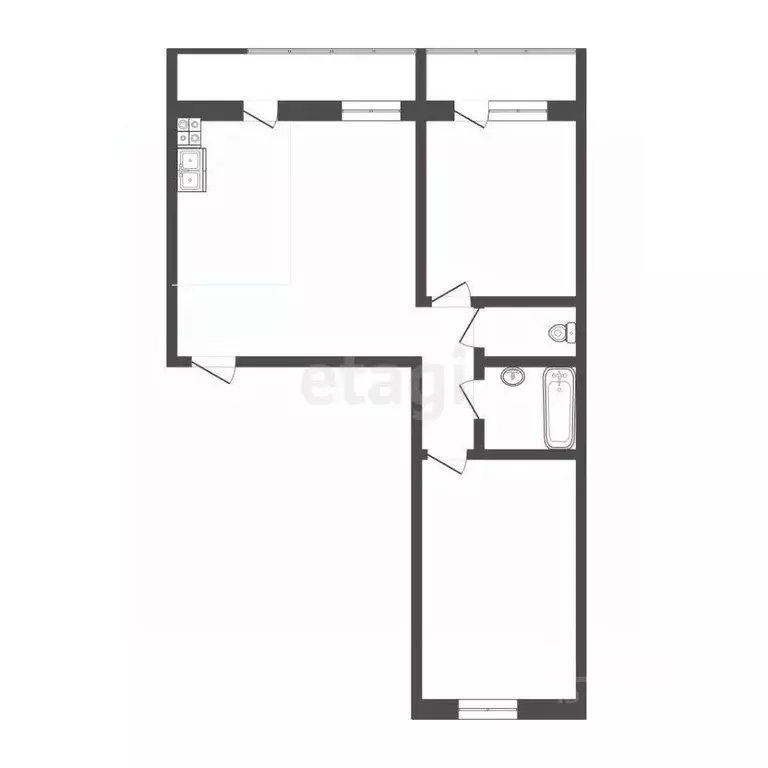 3-к кв. Томская область, Томский район, д. Кисловка, Левобережный мкр ... - Фото 1