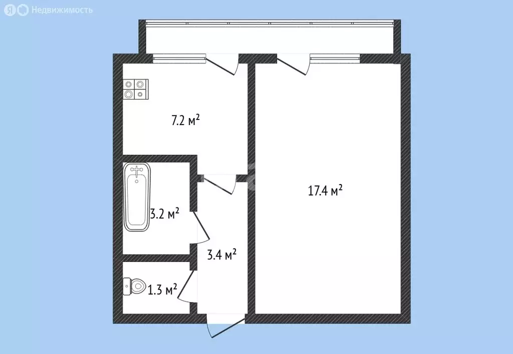 1-комнатная квартира: Черкесск, Магазинная улица, 30 (32.8 м) - Фото 1