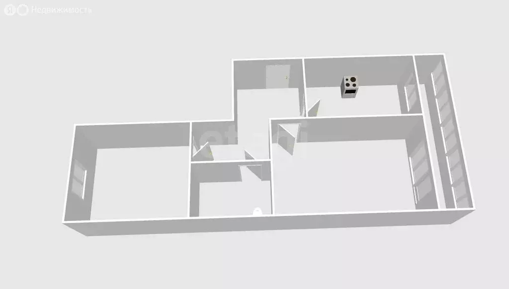2-комнатная квартира: Макаров, Ленинградская улица, 18 (48 м) - Фото 1
