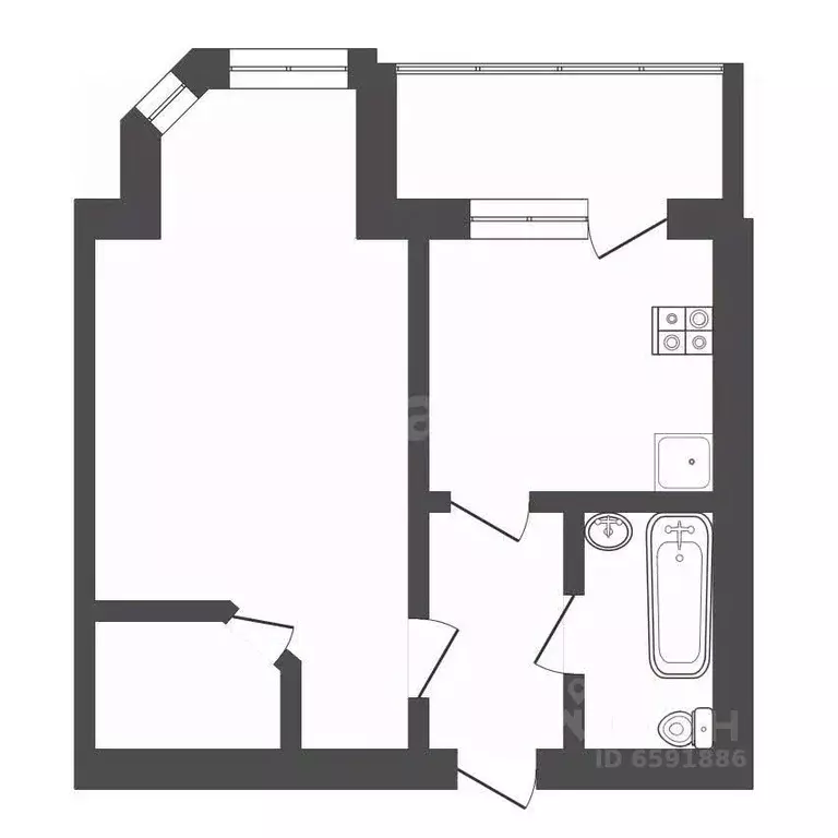 1-к кв. Тульская область, Тула ул. Вересаева, 18 (36.9 м) - Фото 2