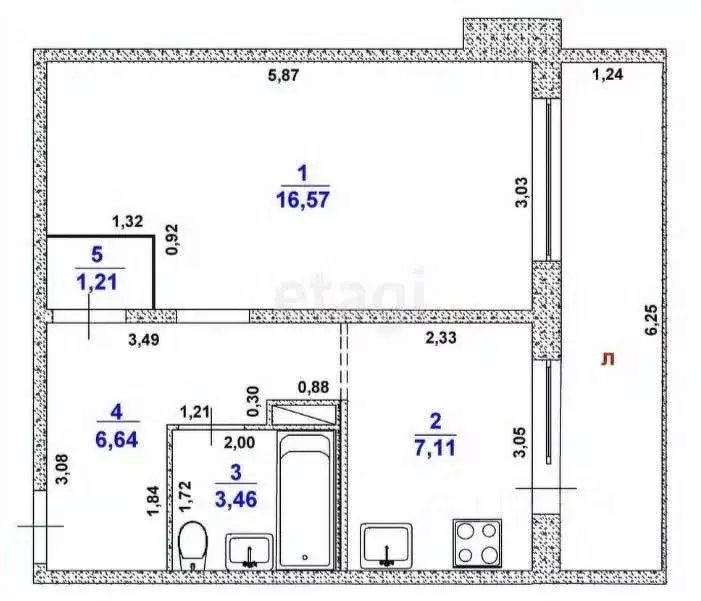 1-к кв. Ульяновская область, Ульяновск ул. Репина, 47 (35.0 м) - Фото 1