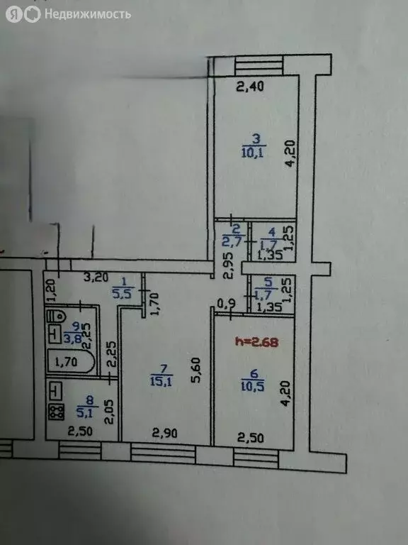 3-комнатная квартира: Волхов, улица Калинина, 6 (56.2 м) - Фото 1