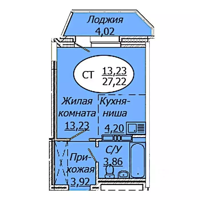 Студия Новосибирская область, Новосибирск 2-я Воинская ул., 53 (27.22 ... - Фото 2
