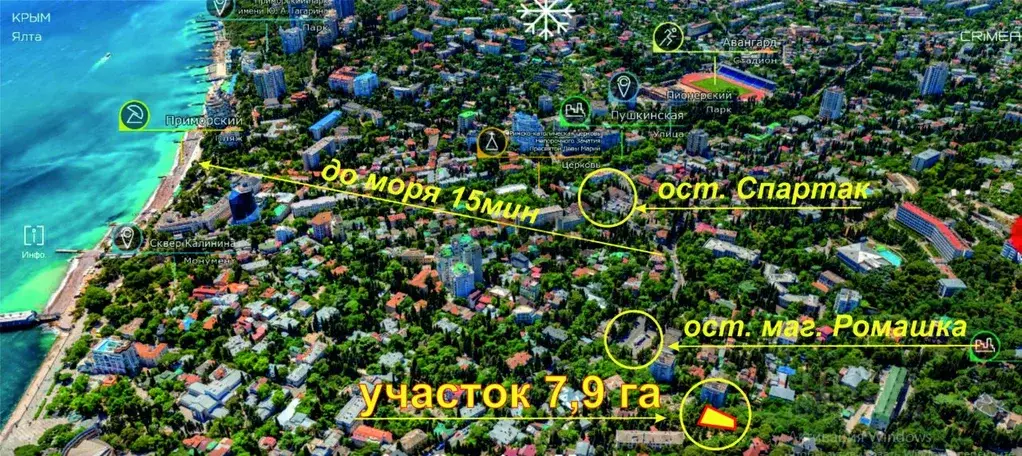 Участок в Крым, Ялта ул. Щорса (7.9 сот.) - Фото 0