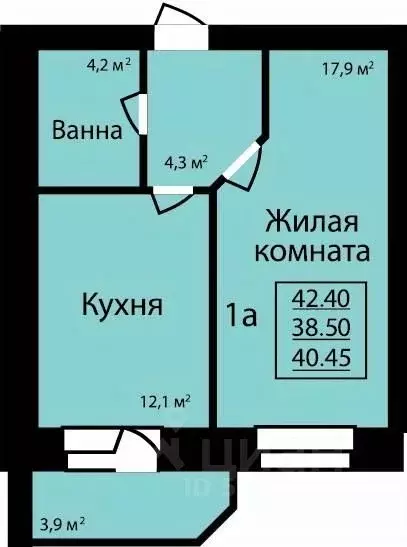 1-к кв. Тамбовская область, Тамбов ул. Имени С.И. Савостьянова, 3 ... - Фото 0