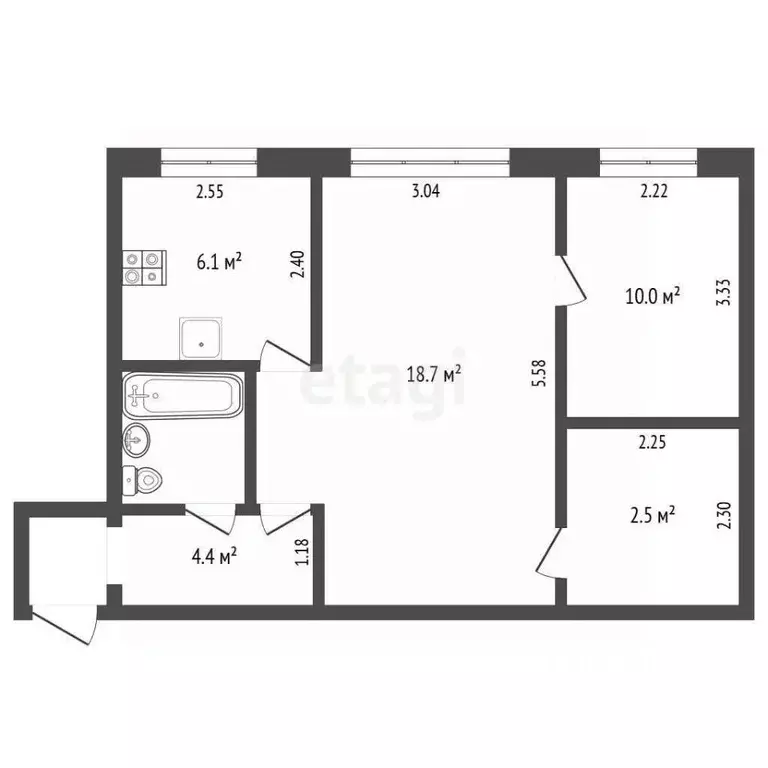 2-к кв. Камчатский край, Петропавловск-Камчатский просп. 50 лет ... - Фото 2