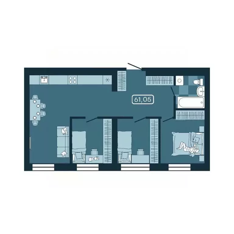 3-к кв. Приморский край, Владивосток ул. Борисенко (61.05 м) - Фото 1