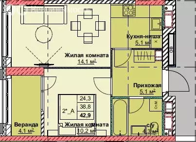 2-комнатная квартира: Владивосток, жилой комплекс Каштановый двор ... - Фото 1