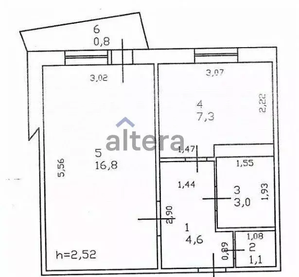 1-к кв. Татарстан, Казань ул. Батыршина, 39 (34.4 м) - Фото 1