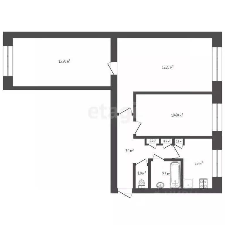 3-к кв. Марий Эл, Медведевский район, Люльпанское с/пос, д. Люльпаны ... - Фото 2