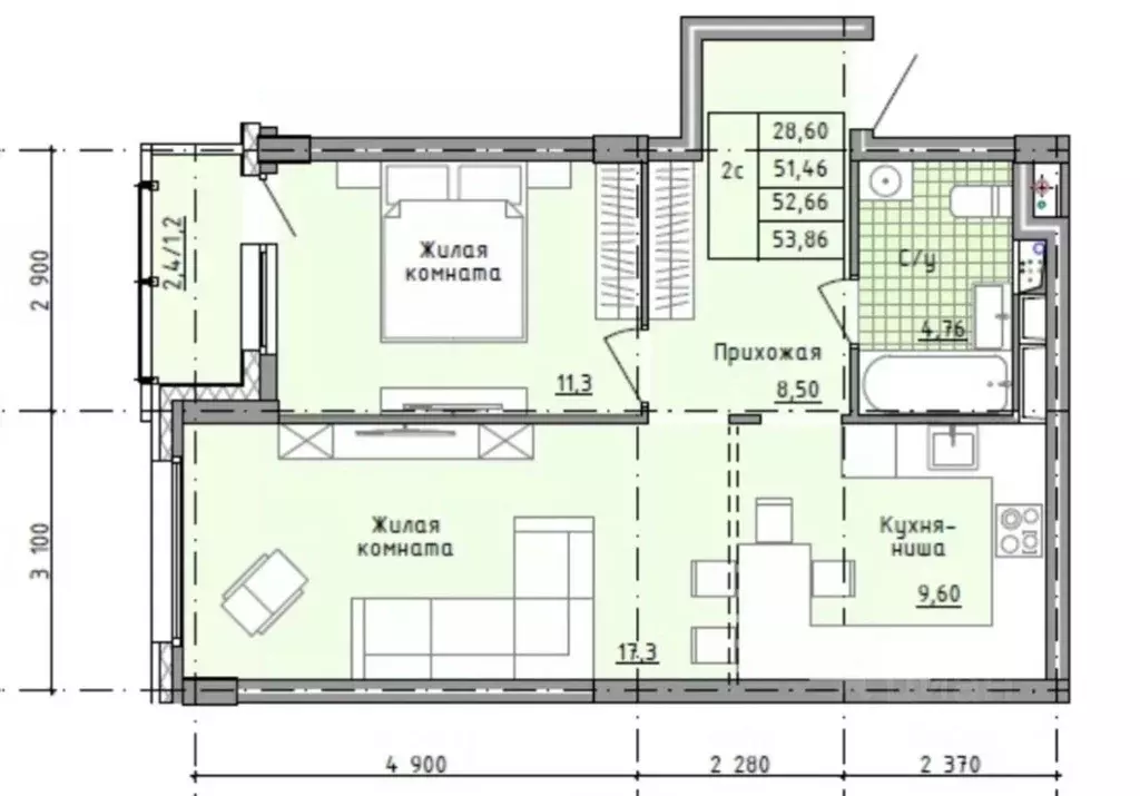 2-к кв. Московская область, Солнечногорск городской округ, Голубое пгт ... - Фото 1