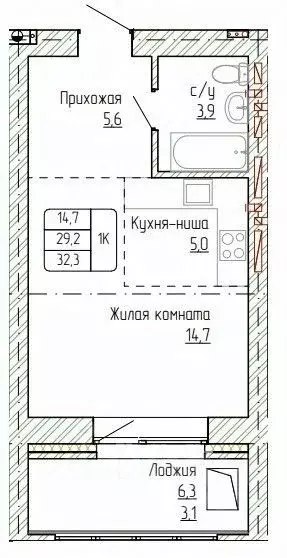 1-к кв. Алтайский край, Новоалтайск ул. Титова, 6 (32.3 м) - Фото 0