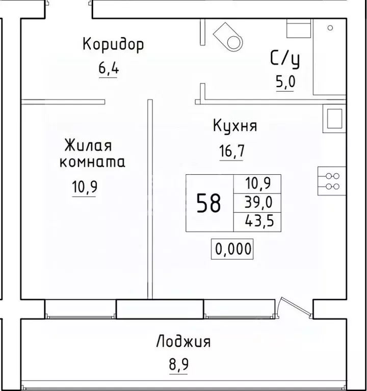 1-к кв. Оренбургская область, Бузулук Никольский мкр,  (43.5 м) - Фото 1