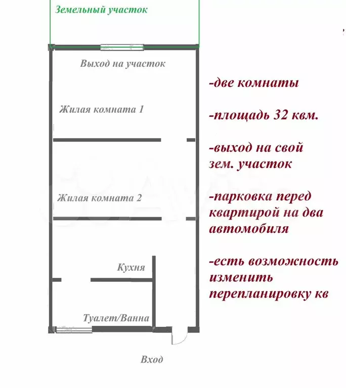 Дом 32 м на участке 1 сот. - Фото 0