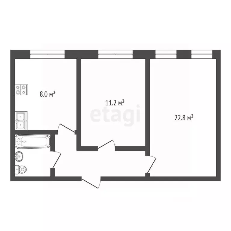 2-к кв. Псковская область, Псков Советская ул., 43 (50.5 м) - Фото 1