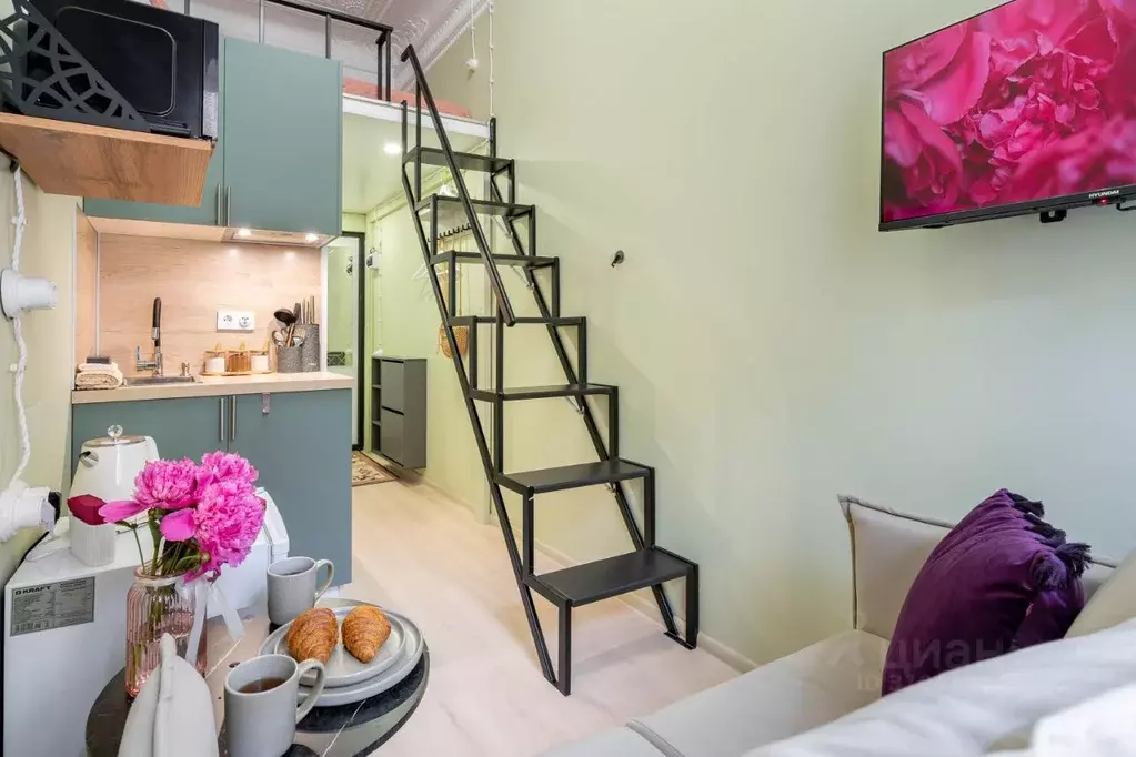 Студия Санкт-Петербург ул. Рубинштейна, 38 (14.0 м) - Фото 1