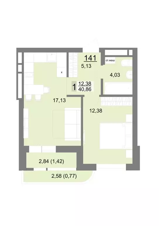 1-комнатная квартира: Екатеринбург, Тенистая улица, 8с5 (40.86 м) - Фото 0