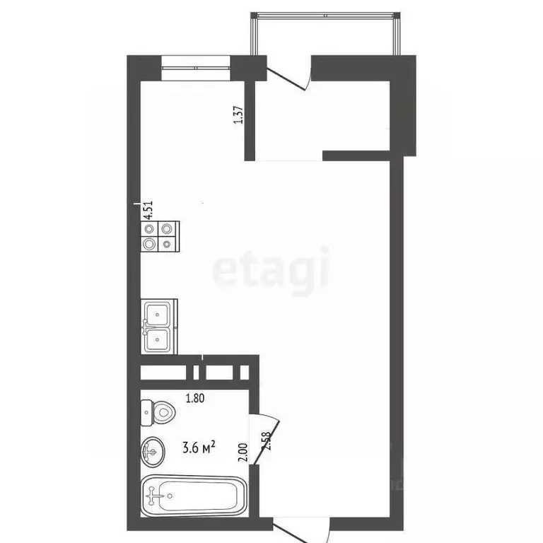 Студия Тюменская область, Тюменский муниципальный округ, д. Патрушева ... - Фото 2