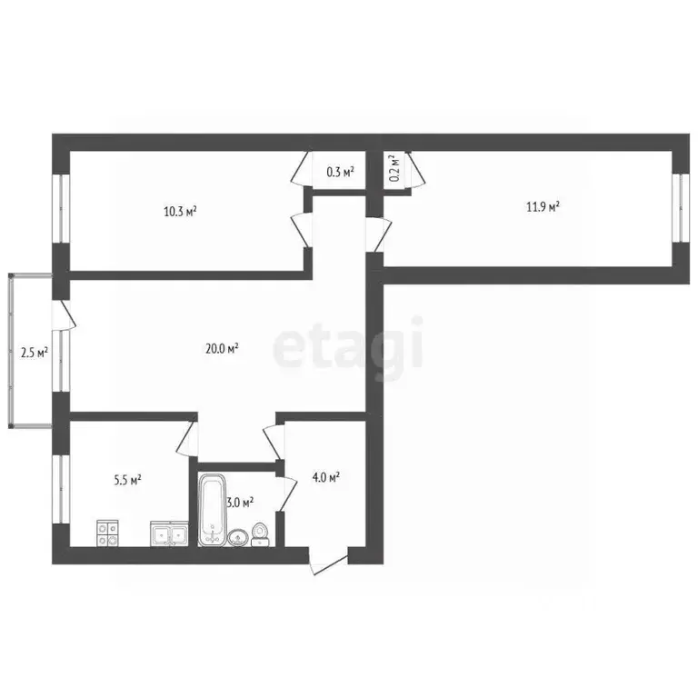 3-к кв. Московская область, Химки Кольцевая ул., 16 (55.0 м) - Фото 2