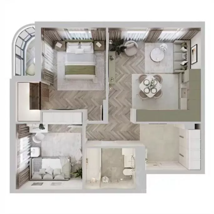 2-к кв. Омская область, Омск Кемеровская ул. (66.16 м) - Фото 1