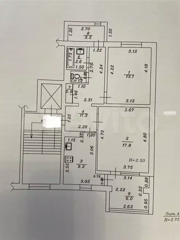 2-к. квартира, 66 м, 7/9 эт. - Фото 0