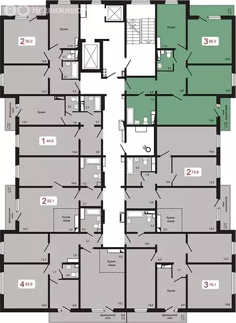 3-комнатная квартира: Красноярск, Судостроительная улица, 31 (86.3 м) - Фото 0