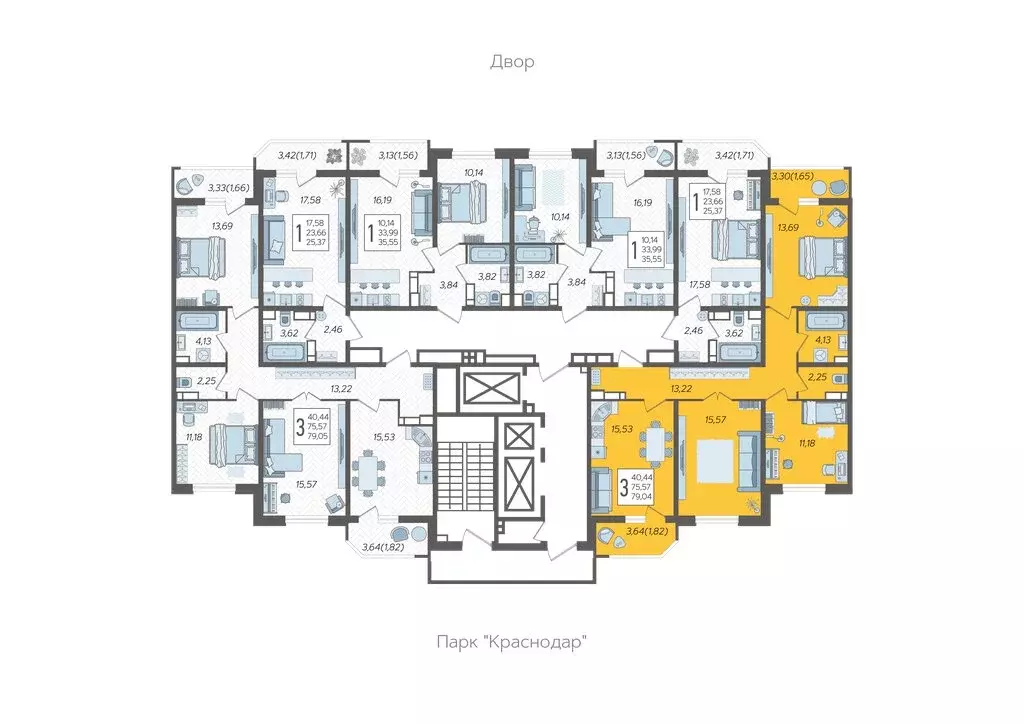 3-комнатная квартира: Краснодар, Уральская улица, 87/7 (79.04 м) - Фото 2
