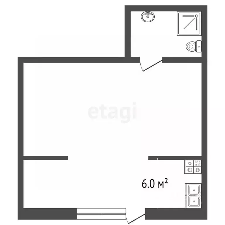 Студия Севастополь ш. Качинское, 33 (30.0 м) - Фото 2