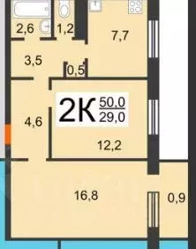 2-к кв. Нижегородская область, Дзержинск просп. Свердлова, 77 (49.5 м) - Фото 2
