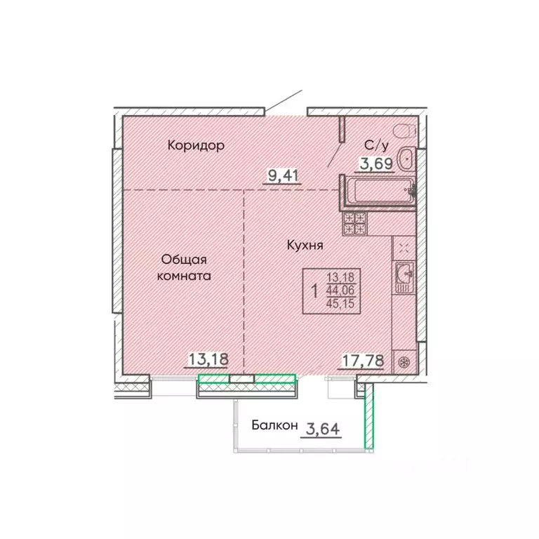 1-к кв. Бурятия, Улан-Удэ Энергетик мкр,  (45.15 м) - Фото 1